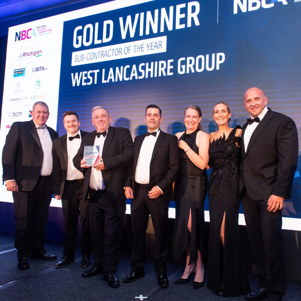 WLG after being awarded Sub-Contractor of the Year at the NBCA Awards 2026